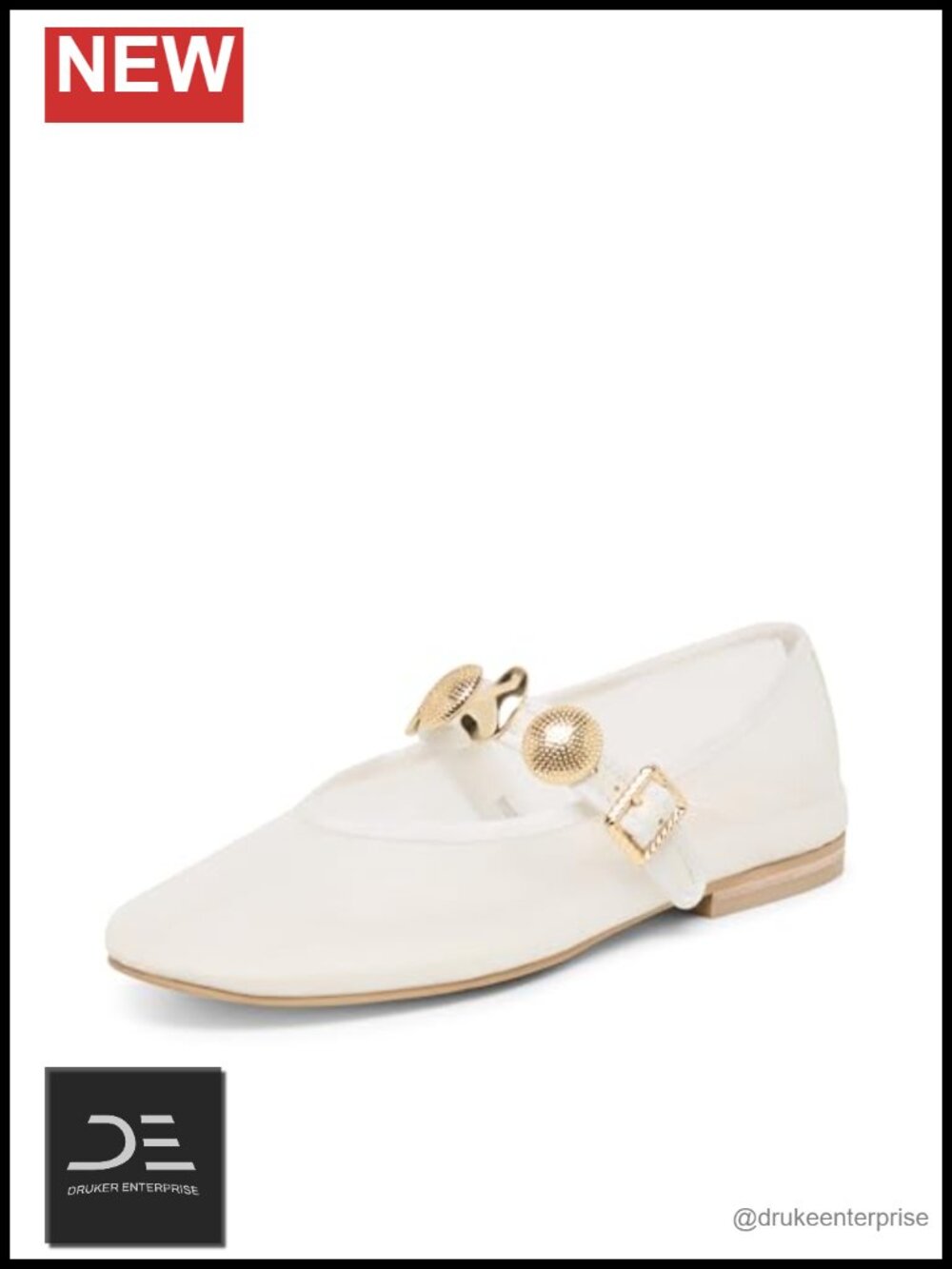 Women's Mesh Ballet Flat with Buckle Closure - Breathable Casual Shoe